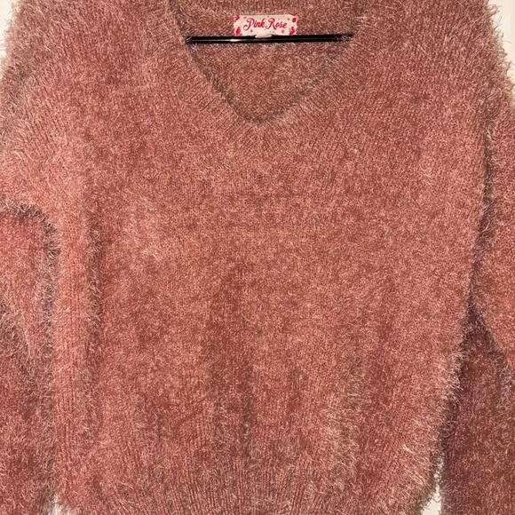 Pink Rose Shaggy Sweater - Small - Picture 2 of 5